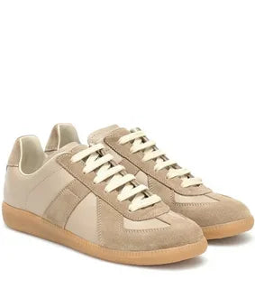 Sneakers in Nappa Leather and Suede with Honey Sole
