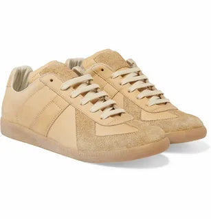 Sneakers in Nappa Leather and Suede with Honey Sole