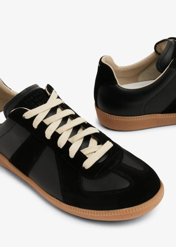 Maison Margiela Lace Up Black Trainers | Rewind Vintage Affairs